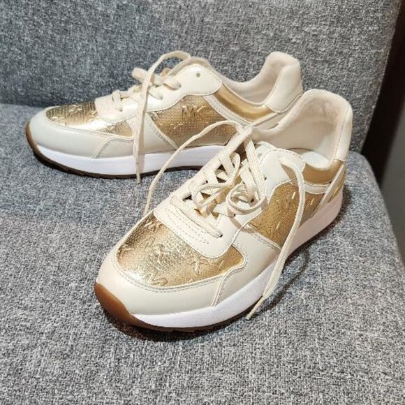 Michael Kors Shoes - Michael Kors Jasmine Trainer sneakers White and Gold Nwt